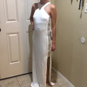 Jump Evening White with Jewels Dress Size 3/4